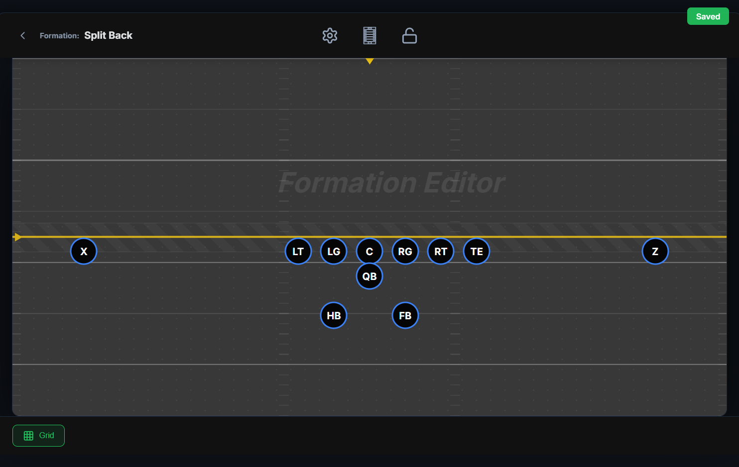 Formation Manager card grid with the Offense / Defense / Special Teams tabs.